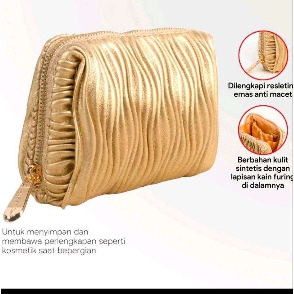 Sonia Miller Pouch 0325-4 Precious Gold Wavy Texture