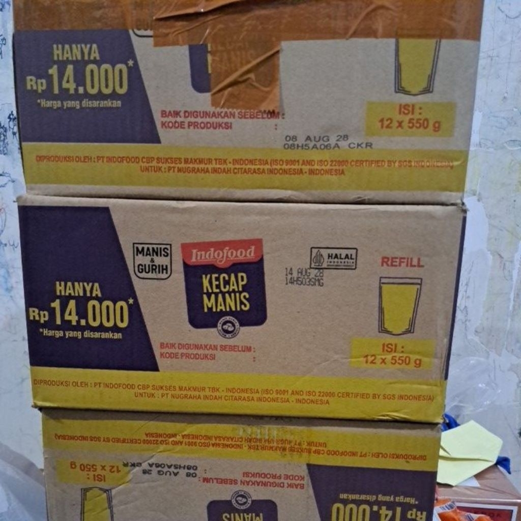 kecap manis indofood 550gr 1dus isi 12pouch
