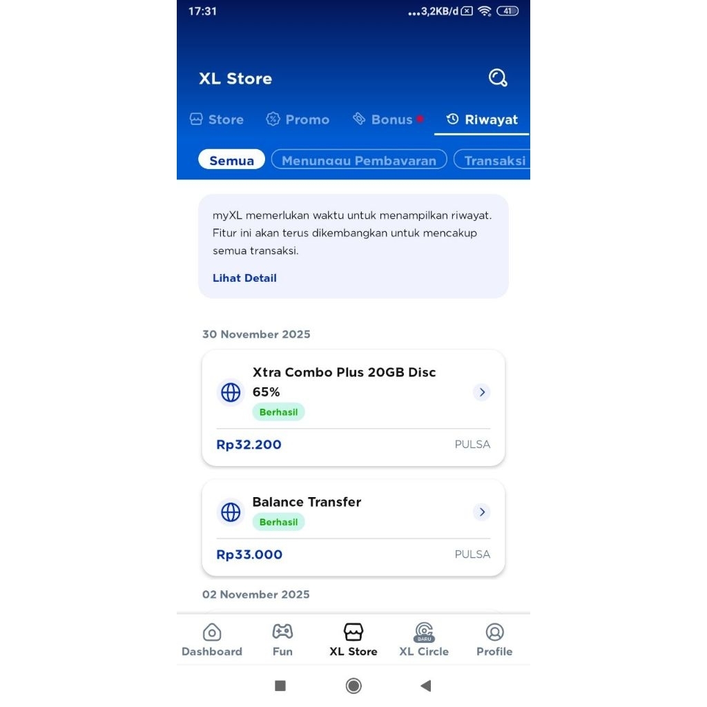 Xtra Combo Plus Diskon 65% dan add on double kuota