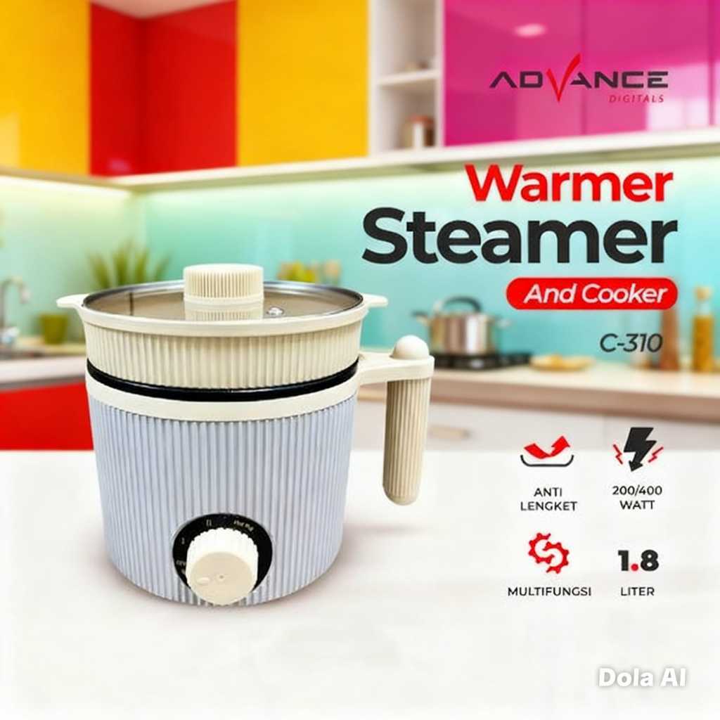 Advance C310 Panci Listrik Elektrik Multifungsi Warmer Steamer Cooker 18CM / Panci Listrik Advance