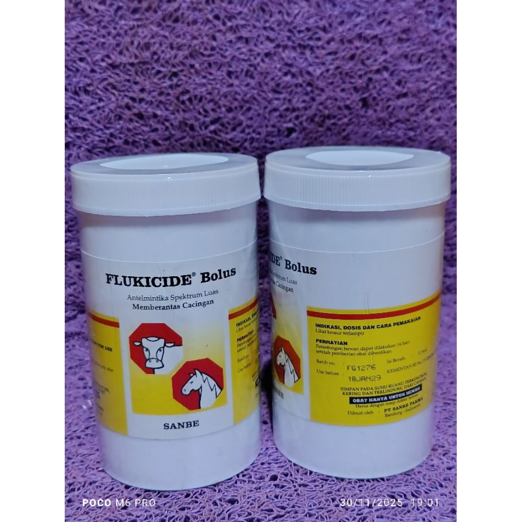 Flukicide 12 bolus obat cacing spektrum luas obat cacing sanbe