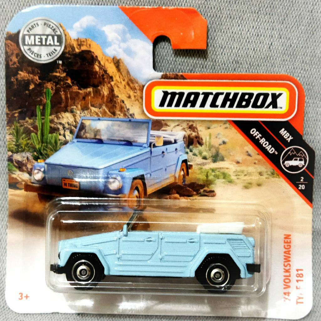 Matchbox Short Card 74 VW Volkswagen Type 181 1974 Safari Blue Biru