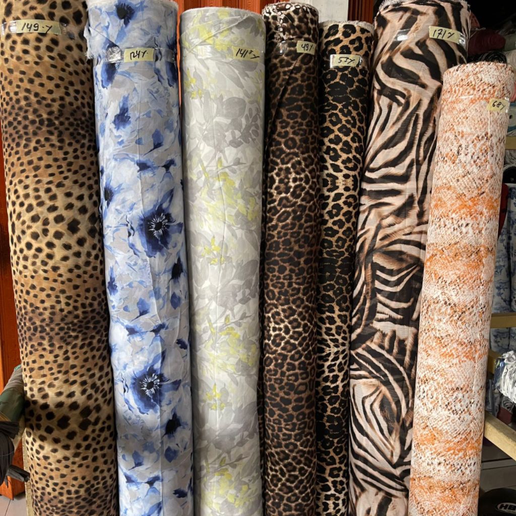 Best Seller  Kain Ceruty Motif Macan / Kain cerutii Babydoll / Kain sifon Ceruti / Kain Ceruti premi