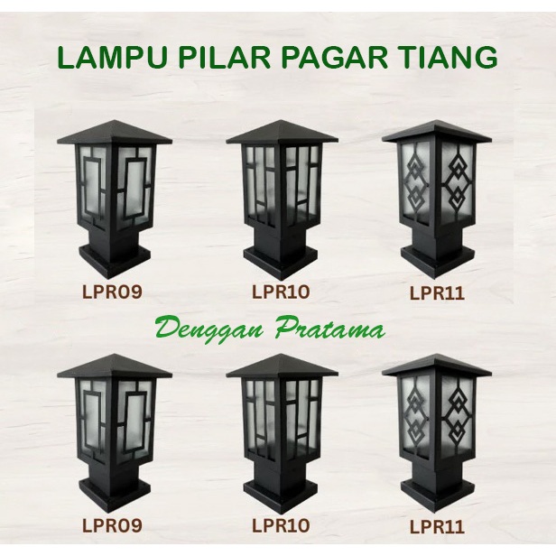 Lampu Pilar Atap Pagar / Lampu Pagar Tiang Minimalis / Lampu Hias Taman