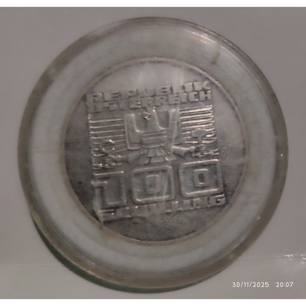 Koin Perak 100 Schilling Republis osterrich/ Austria Tahun 1978