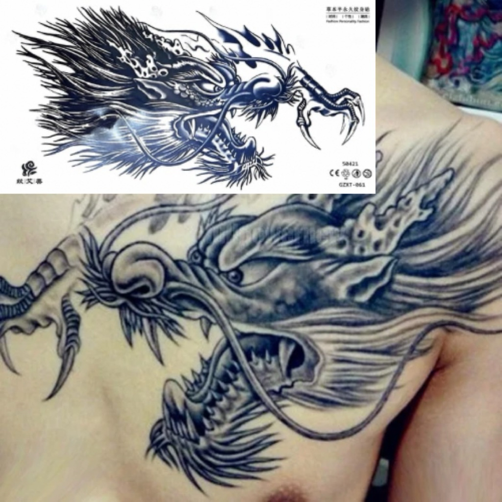 [COD] Tatto Naga Besar SEMI PERMANEN kode GZXT 061 | Tatto Tempel Tinta Ink Fruit | Tatto Tubuh Unis