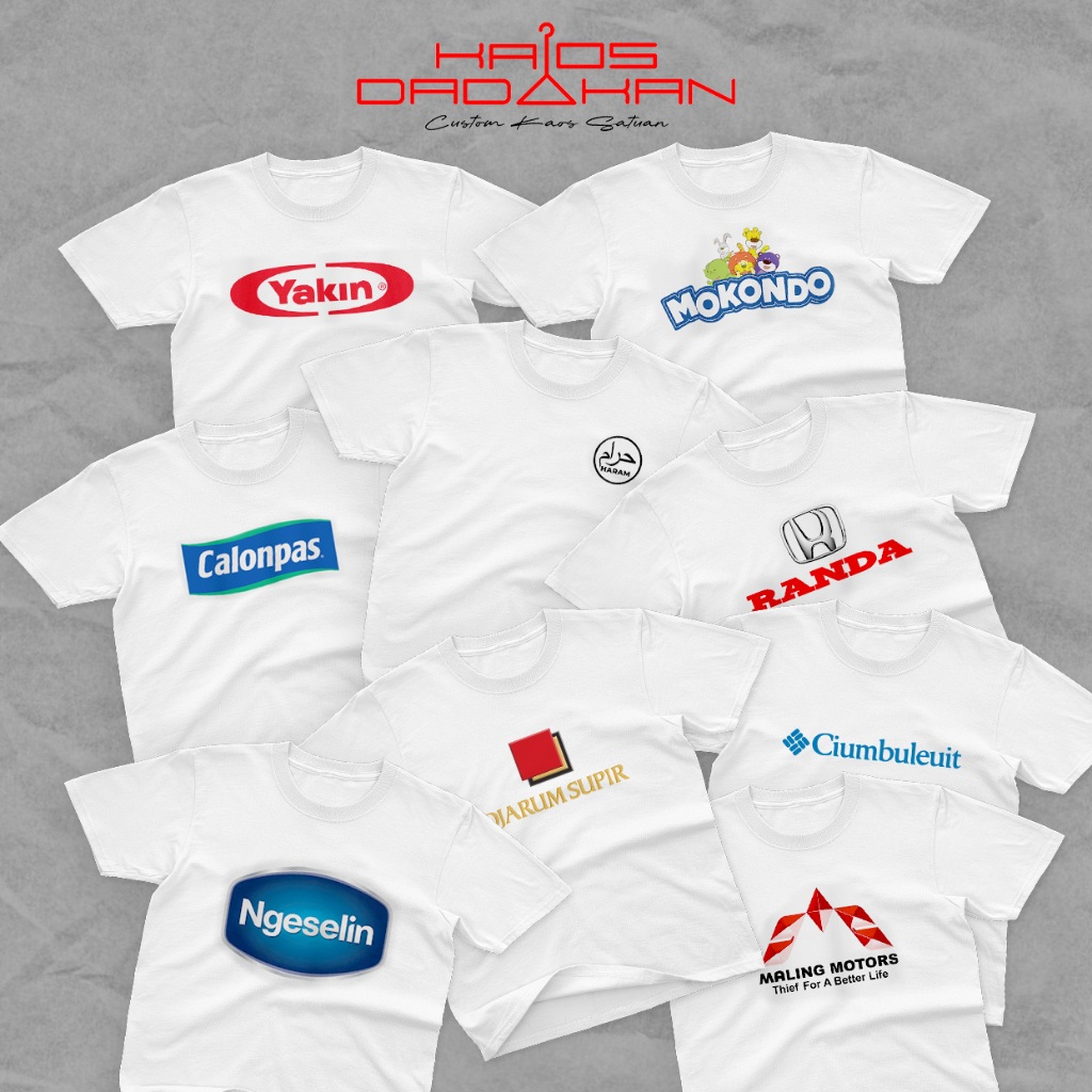 Tshirt Logo Parodi - Kaos Pria Plesetan Lucu