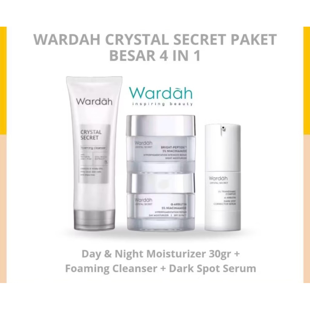 2 PAKET WARDAH CRYSTAL SECRET 4in1