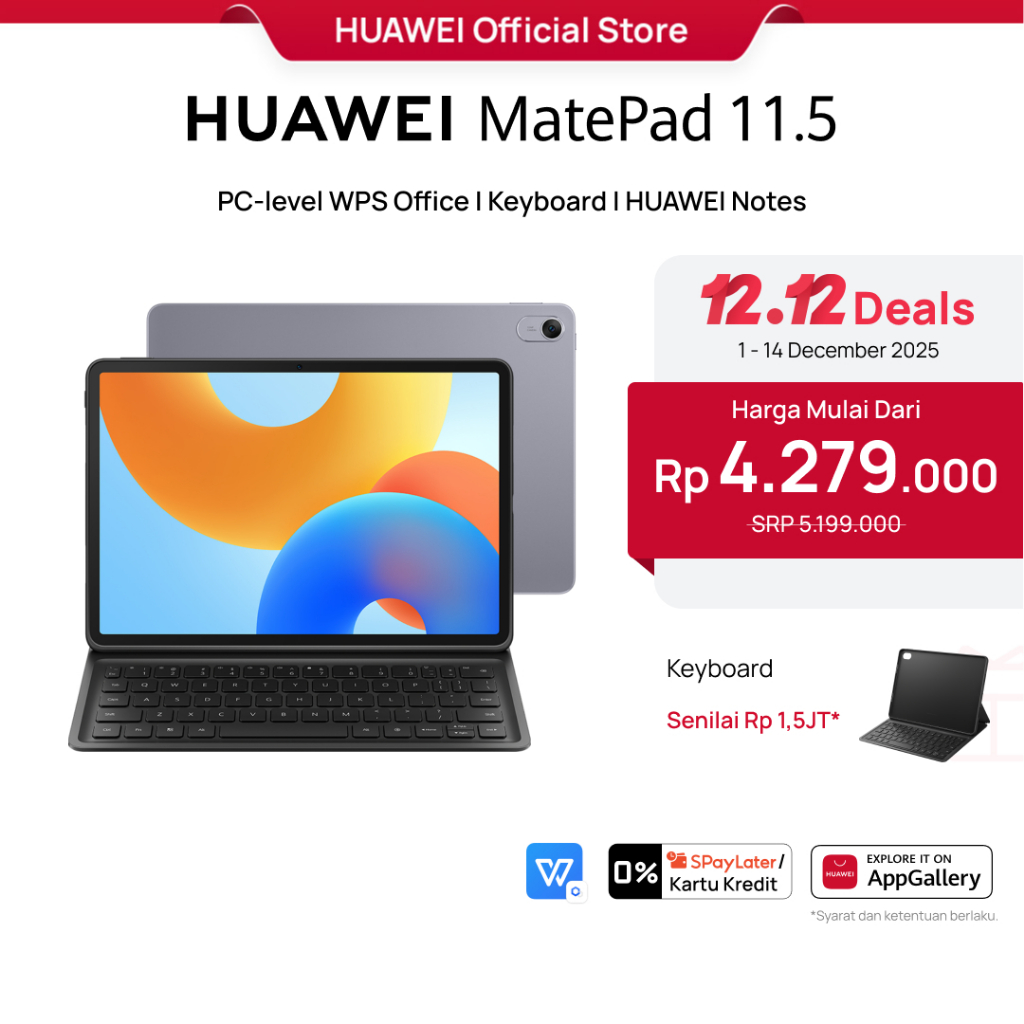 HUAWEI MatePad 11.5-inch Tablet | PC-level WPS Office | Keyboard | HUAWEI Notes