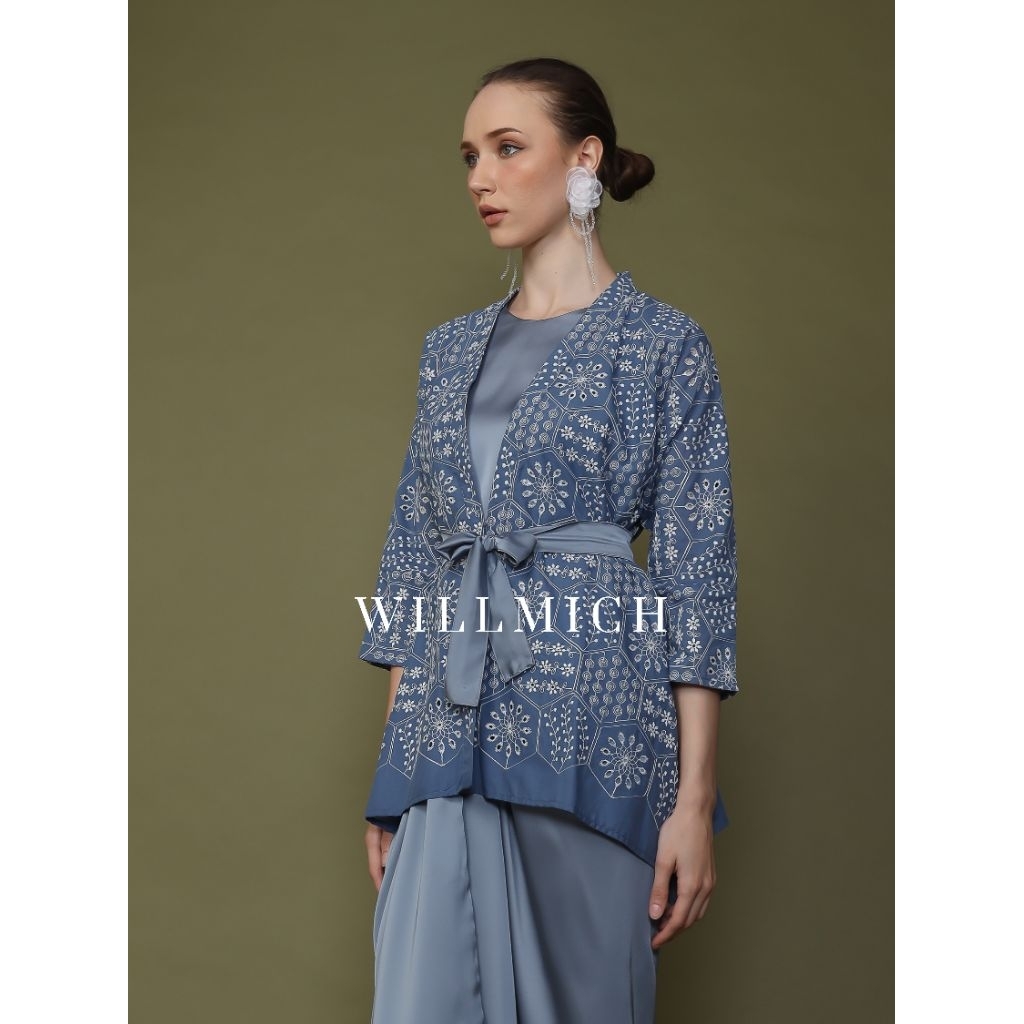 4 - Outer Biru Tua Bordir Bunga