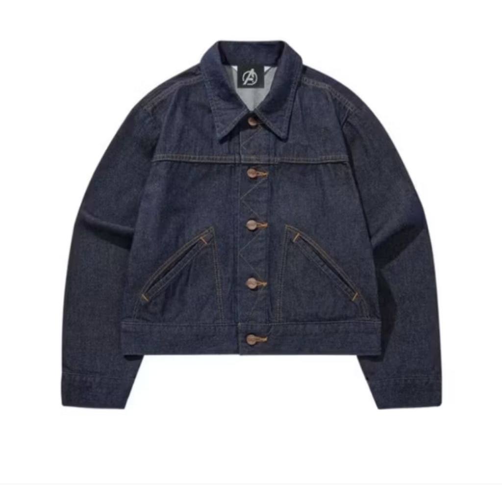 jaket raw denim boxy cut