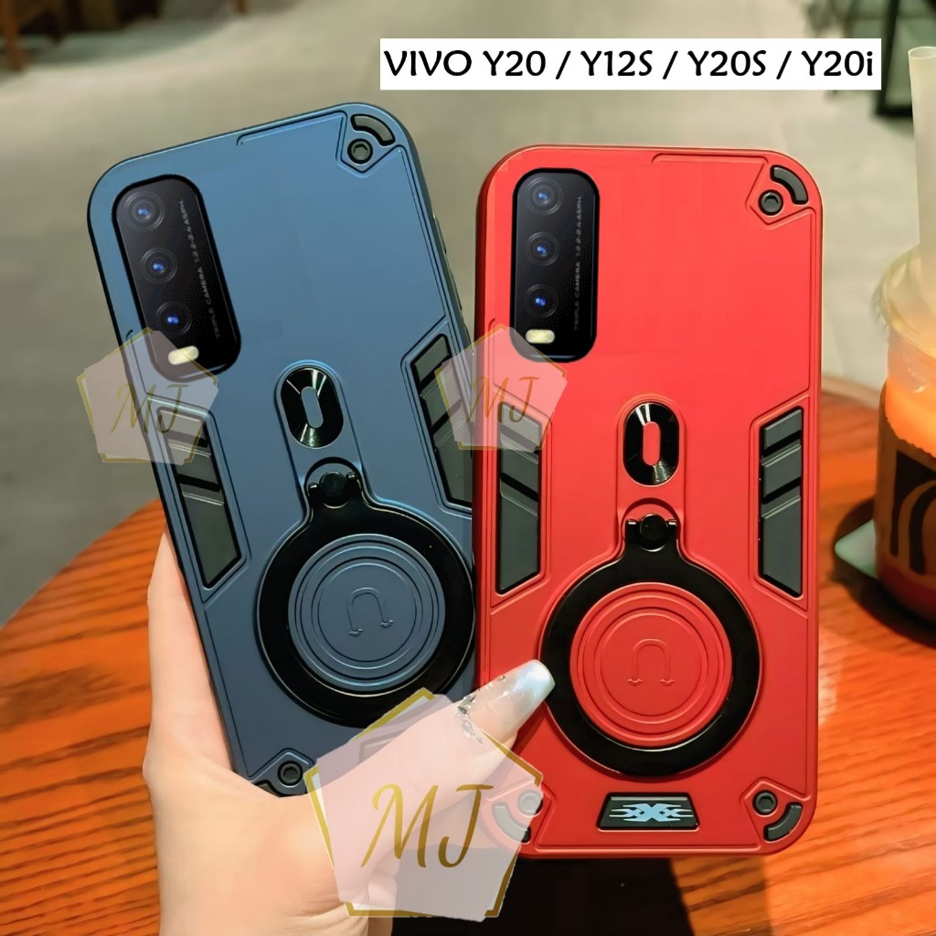 Casing Hp Vivo Y20 / Vivo Y20S / Vivo Y20i / Vivo Y12S Case Robot Fiber Ring 360 Ring Case Pro Camer