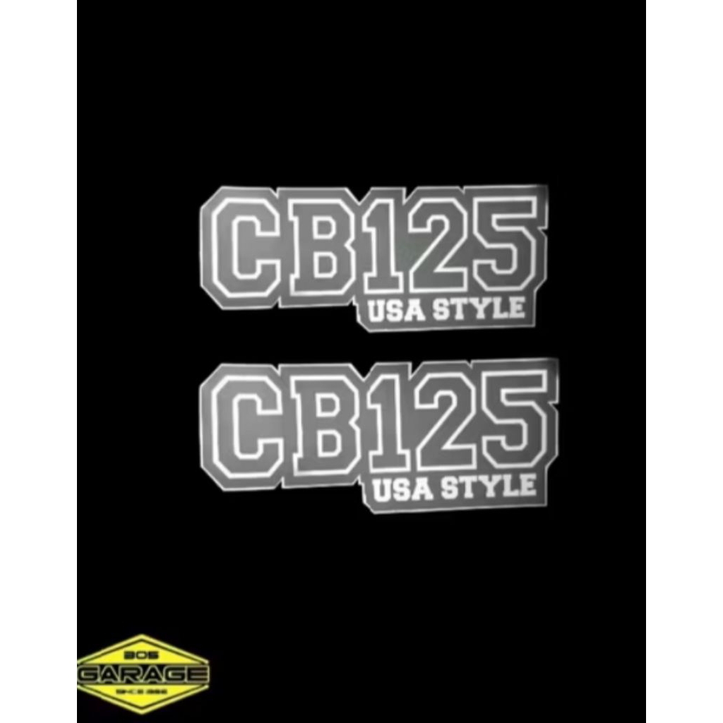 emblem emblim logo stiker bok box kempol aki Honda cb125 usa style harga untuk 1pasang stiker Crom b