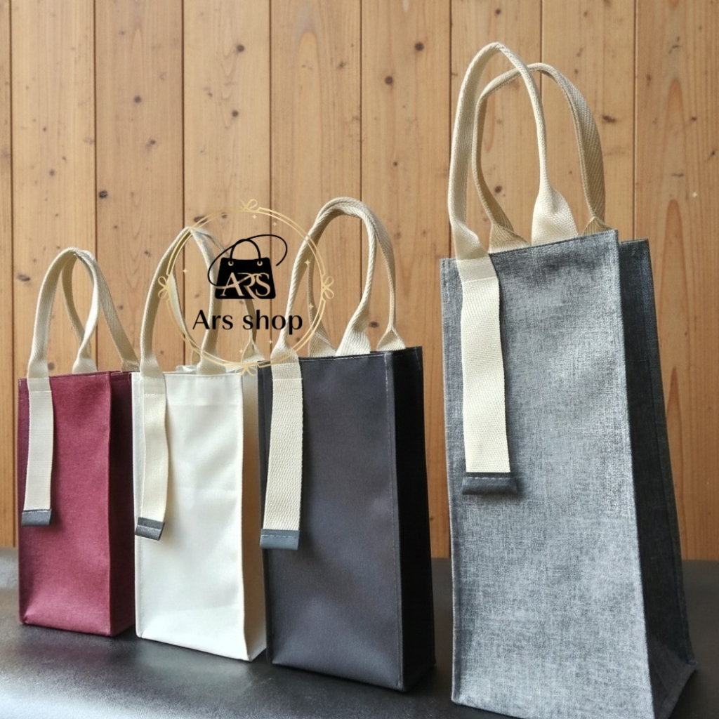 tas souvenir pernikahan, tas denim import, tas botol denim, tas toples mini, hampers hari raya