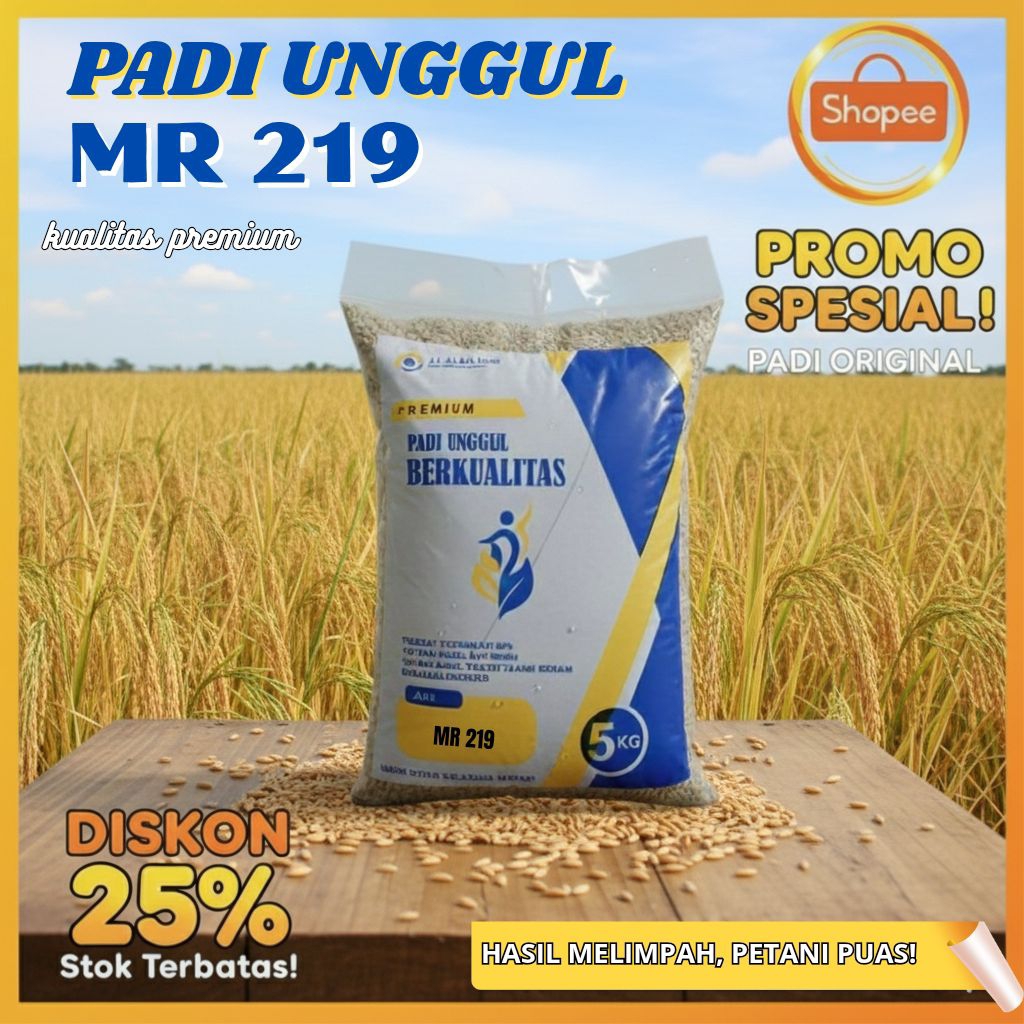 BIBIT PADI UNGGUL MR 219 BENIH PADI BERKUALITAS KEMASAN 5KG ORIGINAL