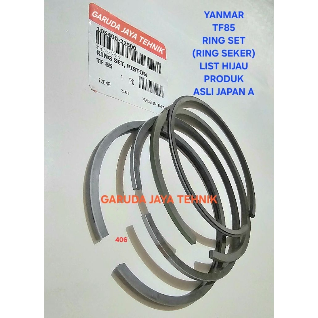 Mesin yanmar TF85 Ring set ring seher ring seker TF85 list hijau. Import japan asli. 10540G-22500 10