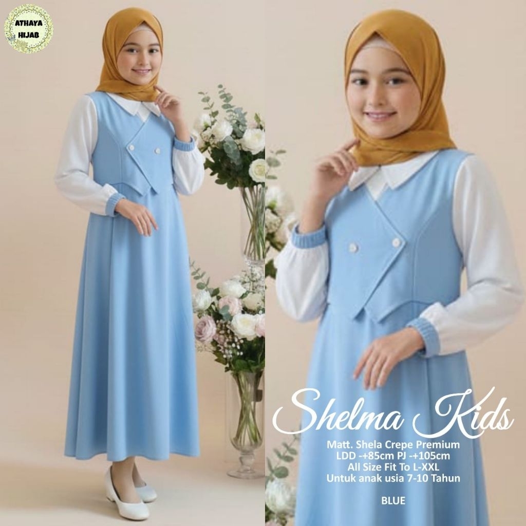 BAJU ANAK PEREMPUAN GAMIS MODEL TERBARU ELSA/ SHELMA/ NAURA DRESS KIDS BY ATHAYA ORIGINAL BEST SELLE