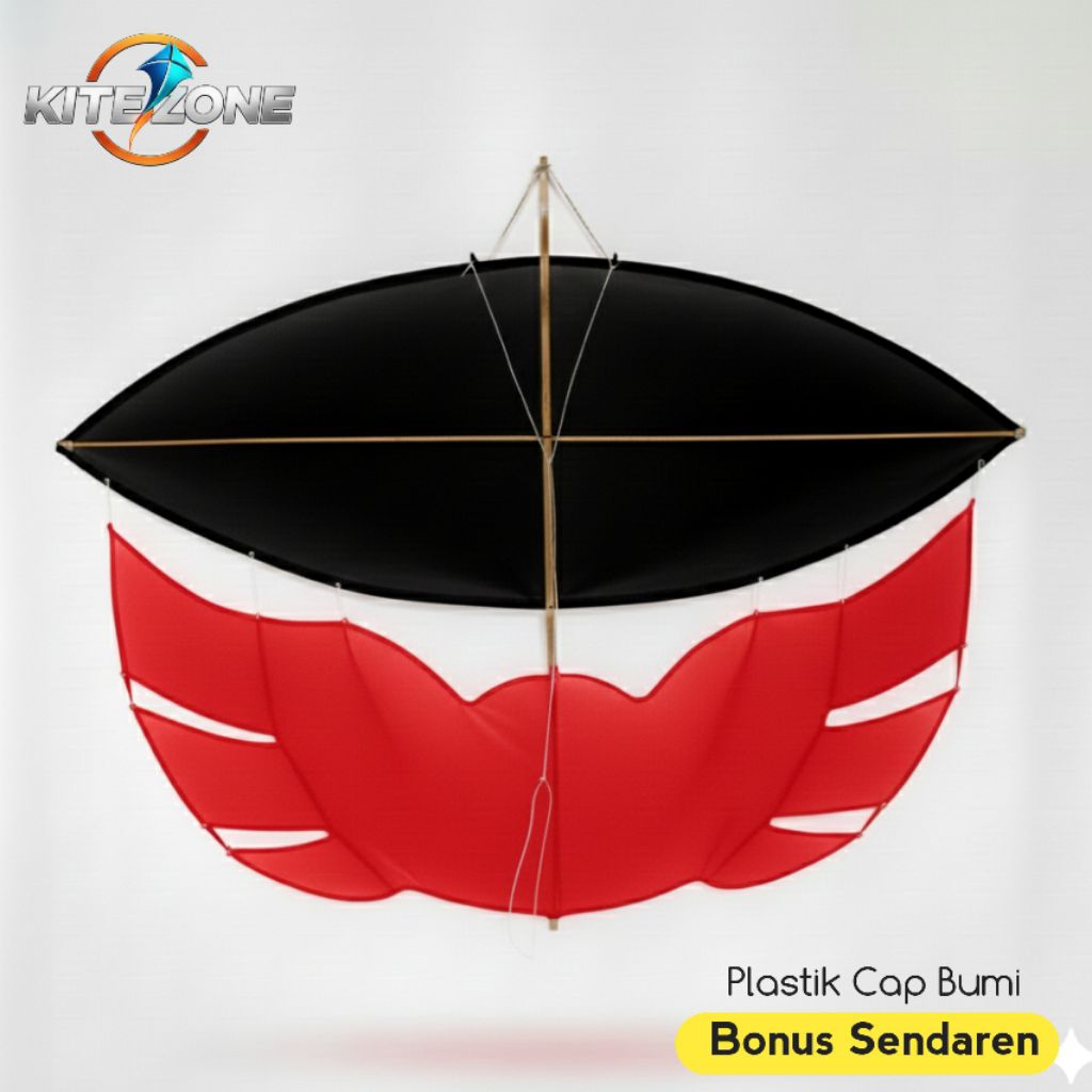 Layangan Ram Raman Merah Hitam, Cap Bumi, Bonus Sendaren