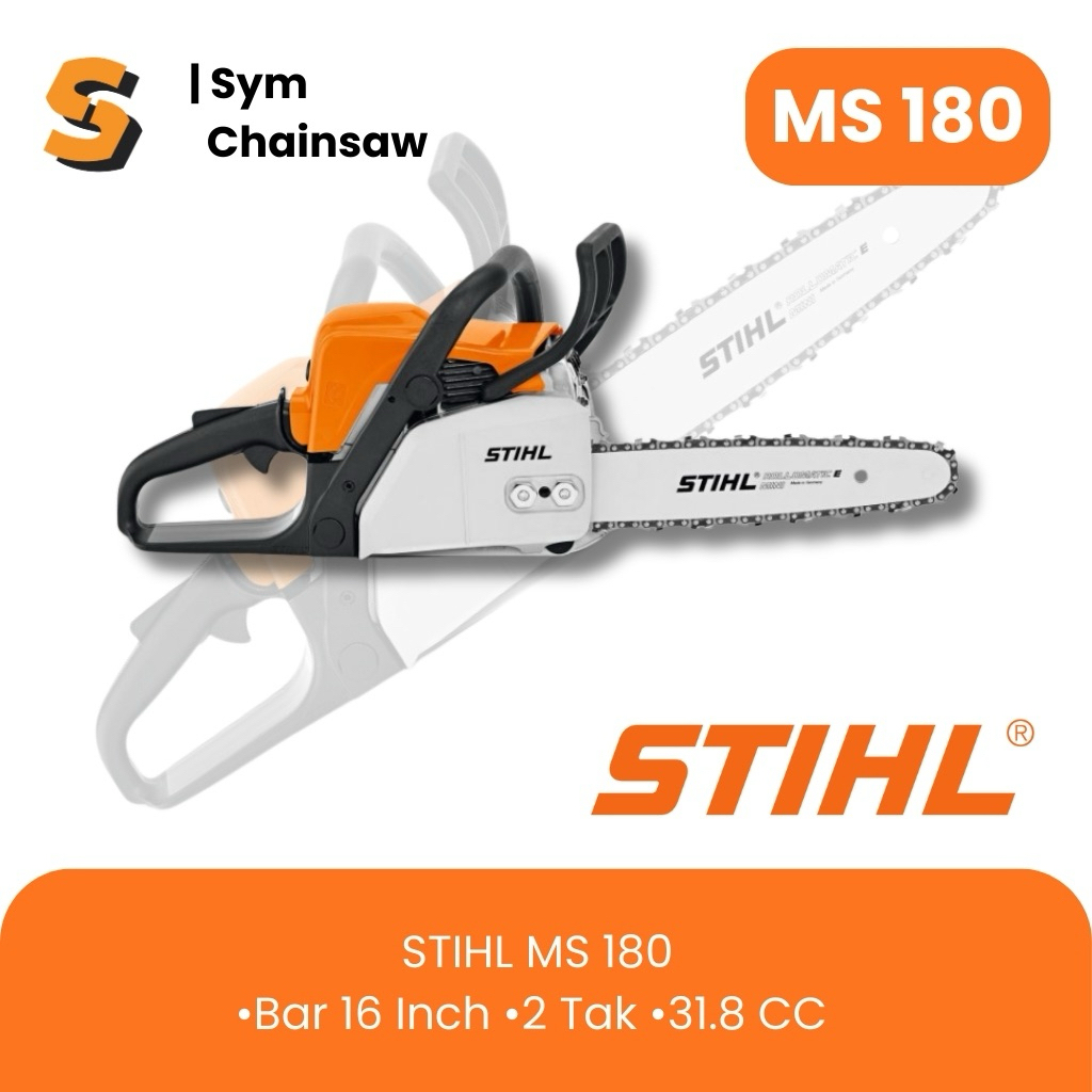 TERMURAH Mesin Chainsaw MS 180 STIHL ( Senso STIHL MS 180 ) KOMPLIT Bar Dan Rantai