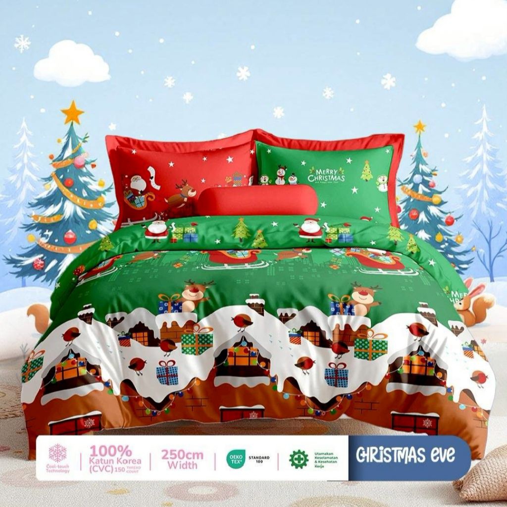 Sprei Homemade Motif Santa Spesial Natal Terbaru