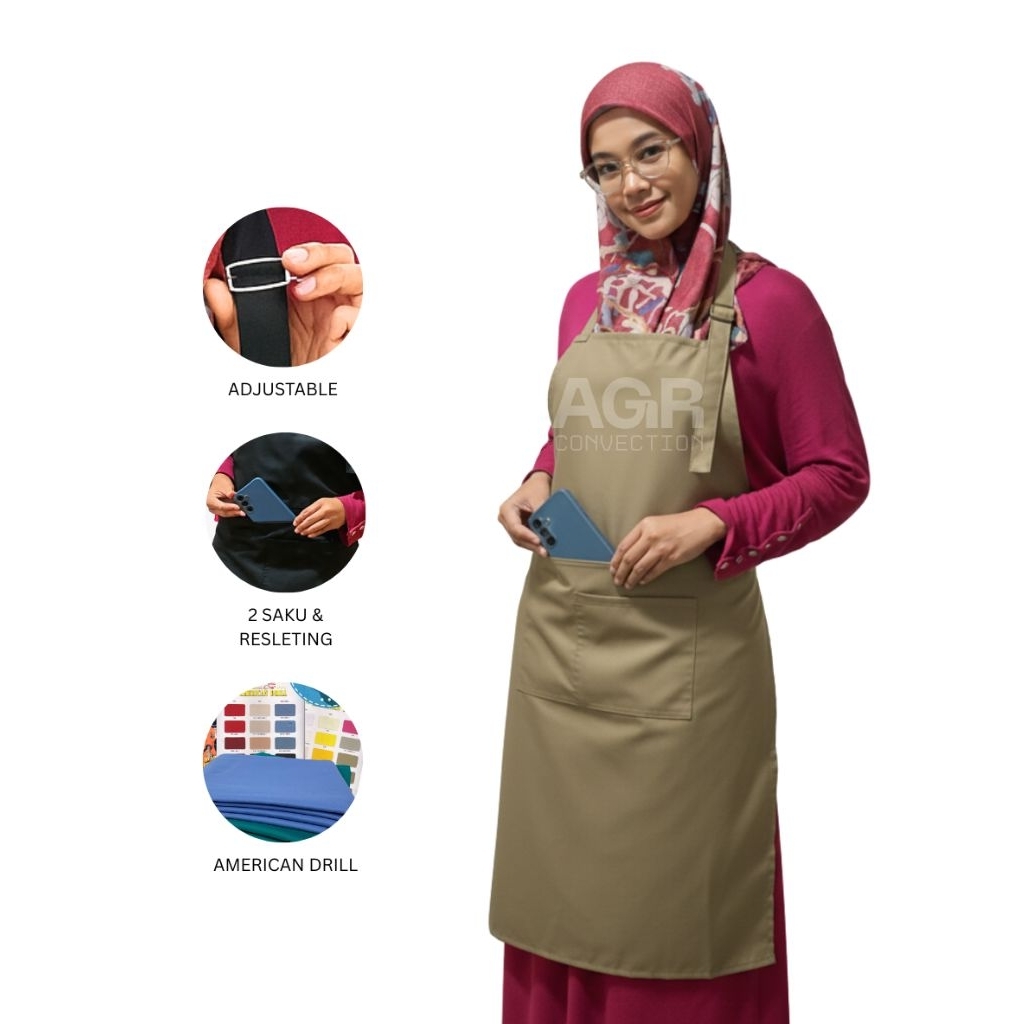 apron/apron khaki/apron kitchen/apron barista/apron barbershop/apron masak/apron celemek/celemek/cel