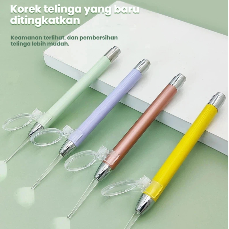 Alat Pembersih Telinga Bayi 4 Set | Korek Telinga Berbaterai dengan Lampu & Pembesar - Pembersih Tel