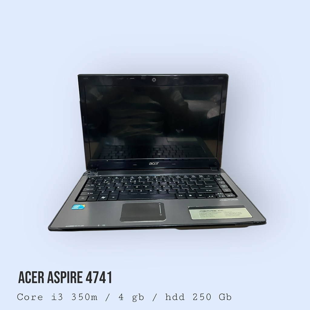 Laptop Acer Aspire 4741 Core i3 350m Ram 4Gb Hdd 250Gb Layar 14 Inci