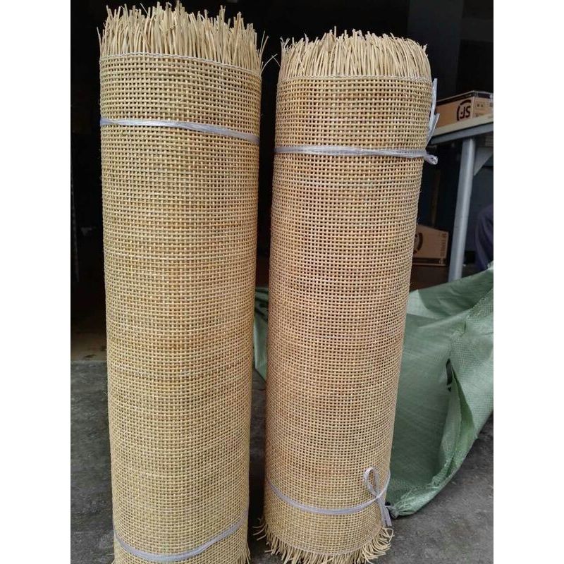Anyaman rotan motif square roll 15 meter
