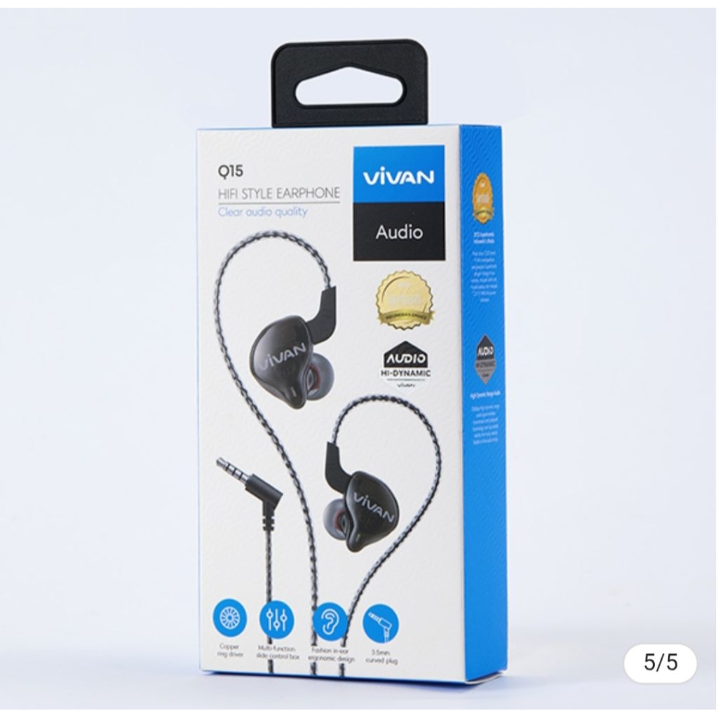 VIVAN Wired Headset Q15 Black