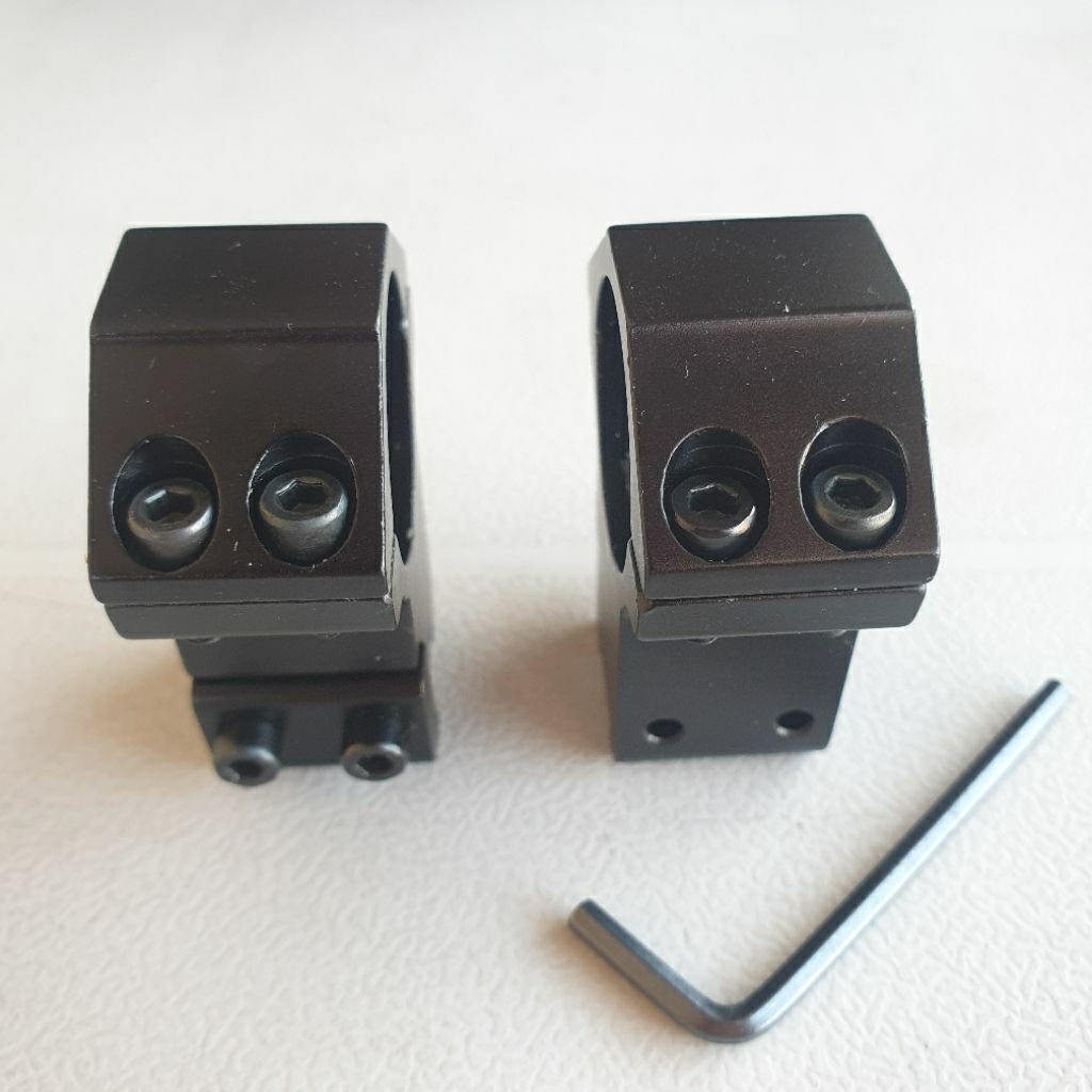 mounting teleskop pendek rendah rail 11 double baut