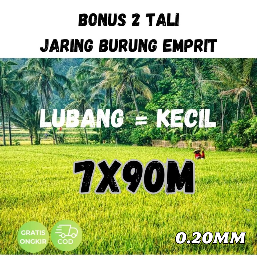 JARING BURUNG SAWAH JUMBO 10X90M JARING EMPRIT 0,20MM TEBAL