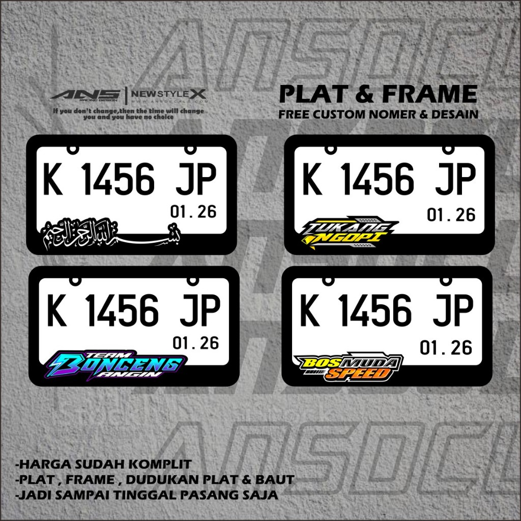 Custom Plat Motor Viral PNP Akrilik plat nomor Akrilik VIRAL bisa CUSTOM