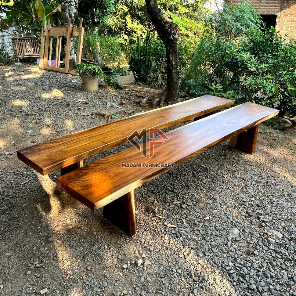 BANGKU PANJANG 250CM BANGKU TERAS KAYU TREMBESI SOLID