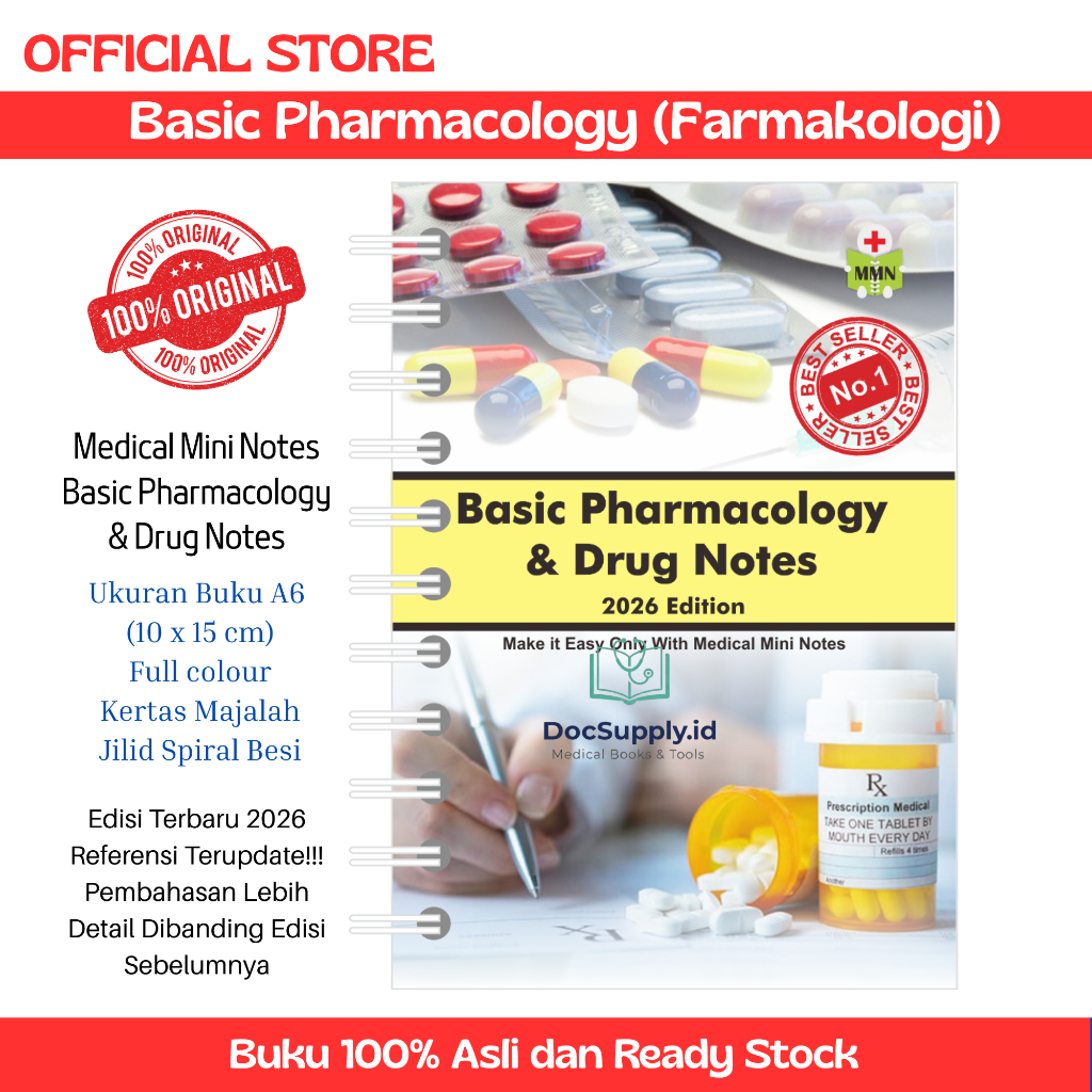 Terbaru Edisi 2026 || Medical Mini Notes Basic Pharmacology / Buku Saku Farmakologi / Buku Farmasi /