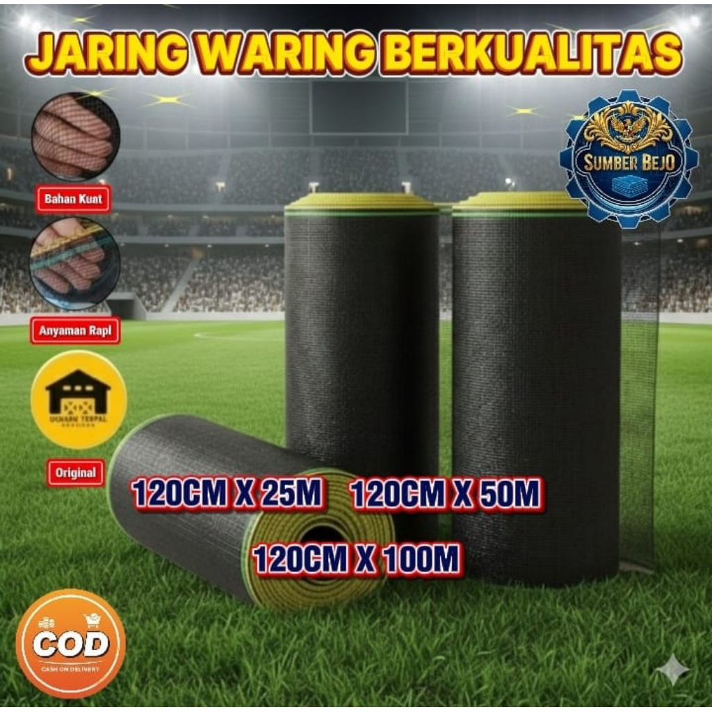 waring /jaring hitam ukuran 25m,50m,100m,
