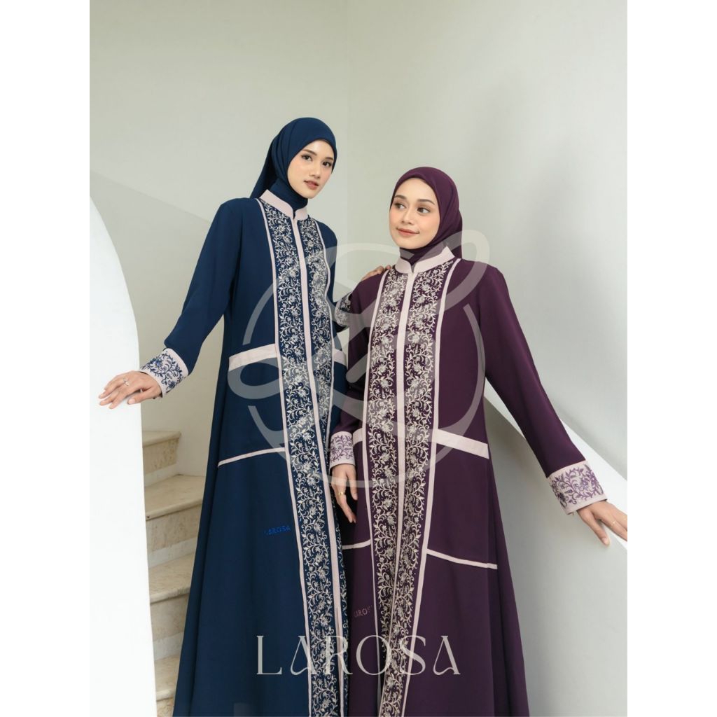 GAMIS LAROSA BORDIR 02.105 ORIGINAL /  GAMIS ABAYA LAROSA ORI SET KERUDUNG  /  DRESS ABAYA LAROSA SE