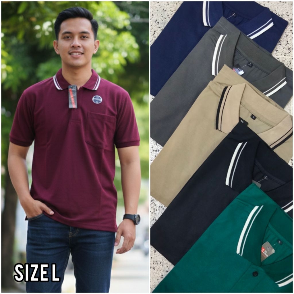 Kaos Krah polo shirt polos pria premium 3pcs 100rb