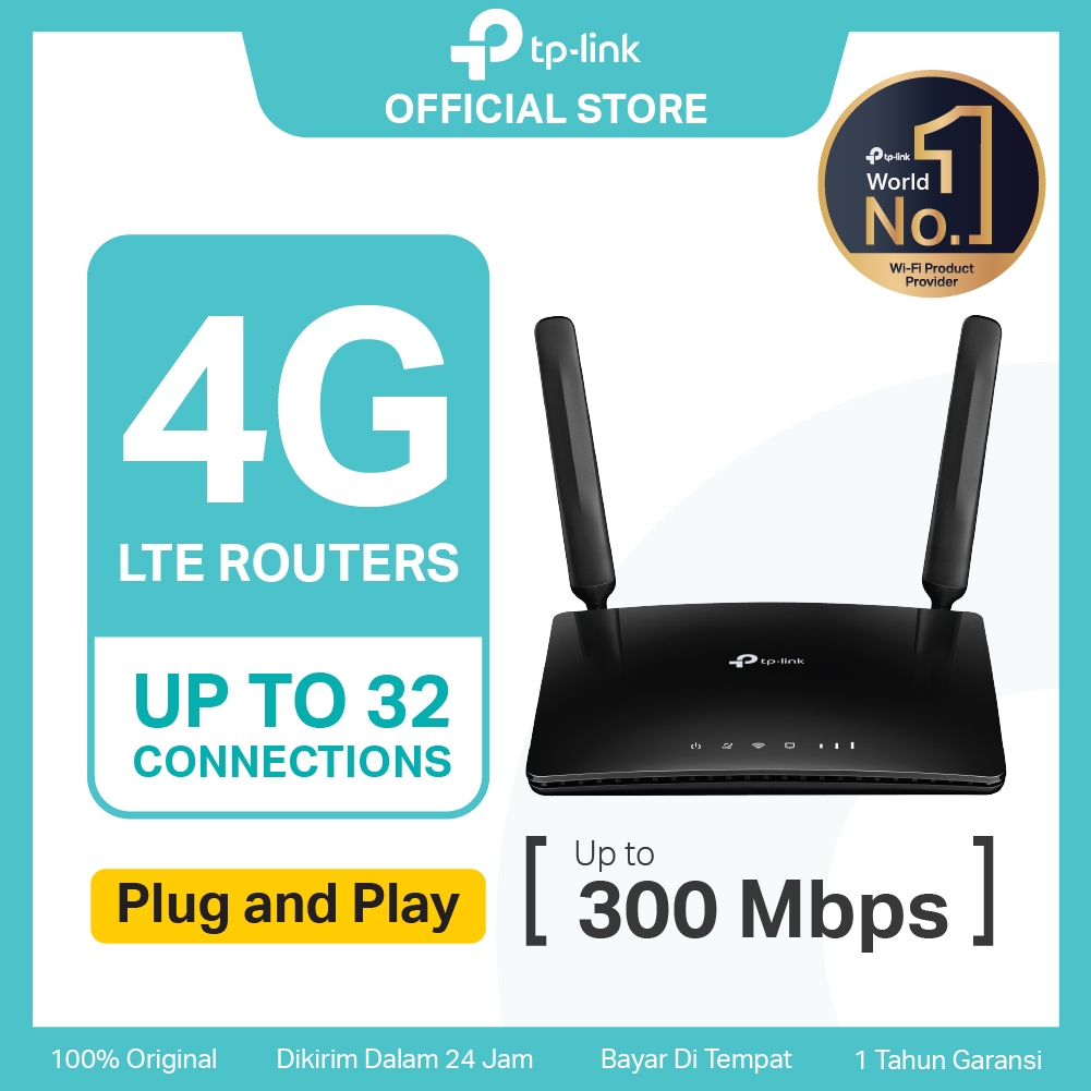 TP-Link TL-MR6400 | 4G LTE Router | 300 Mbps Wireless N Modem | Sim Card | All Operator | 4 Port LAN