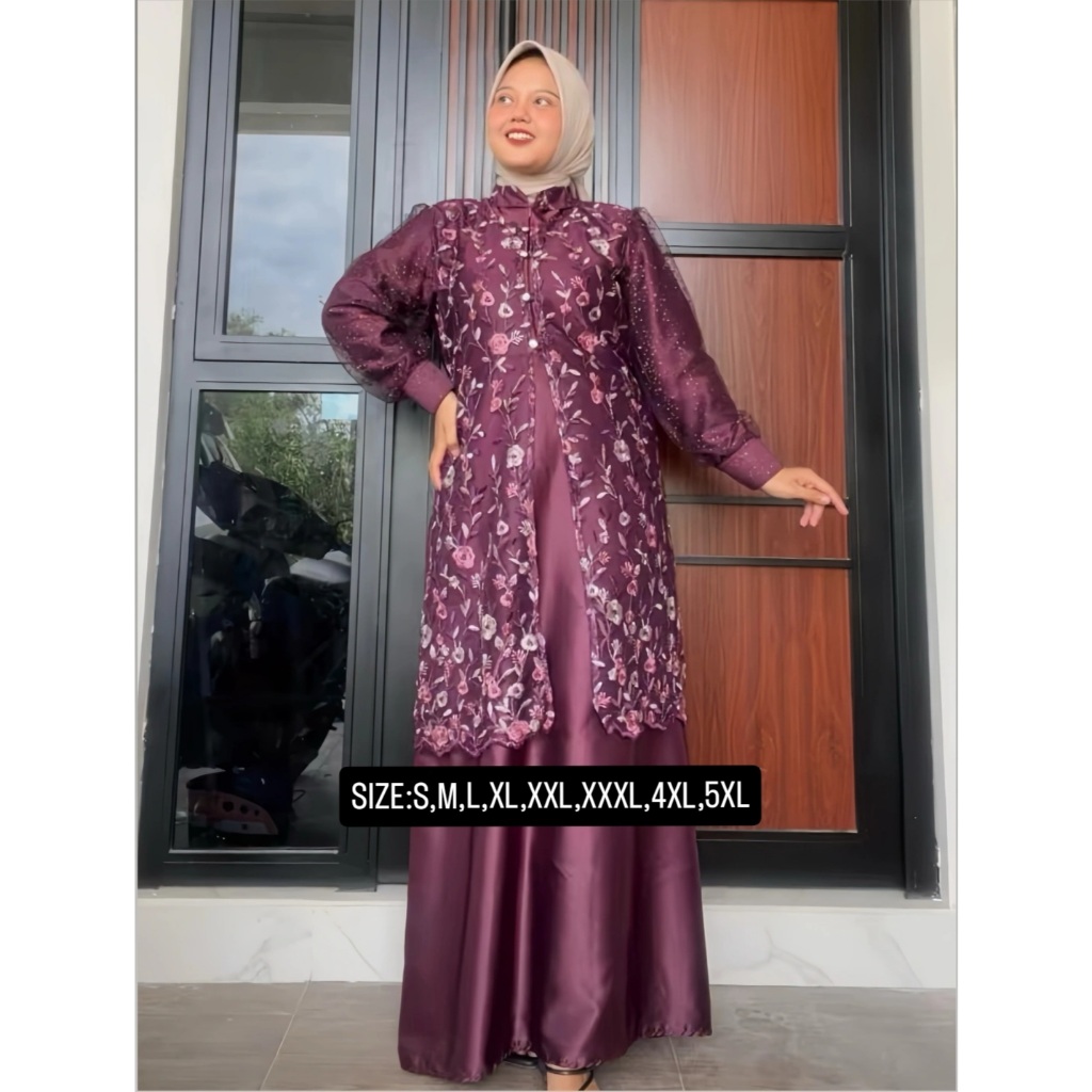 Briella Dress Kondangan Mahogany Burgundy Emerald Blue Size S-5XL LD 140 Jumbo - Dress Lebaran 2026 