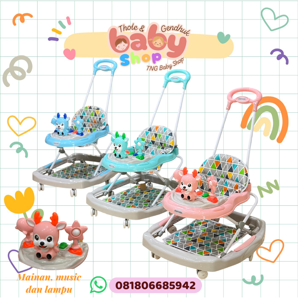 Baby Walker Royal 230A SNI | Dorongan + Alas | Musik, Lampu, Mainan | SNI