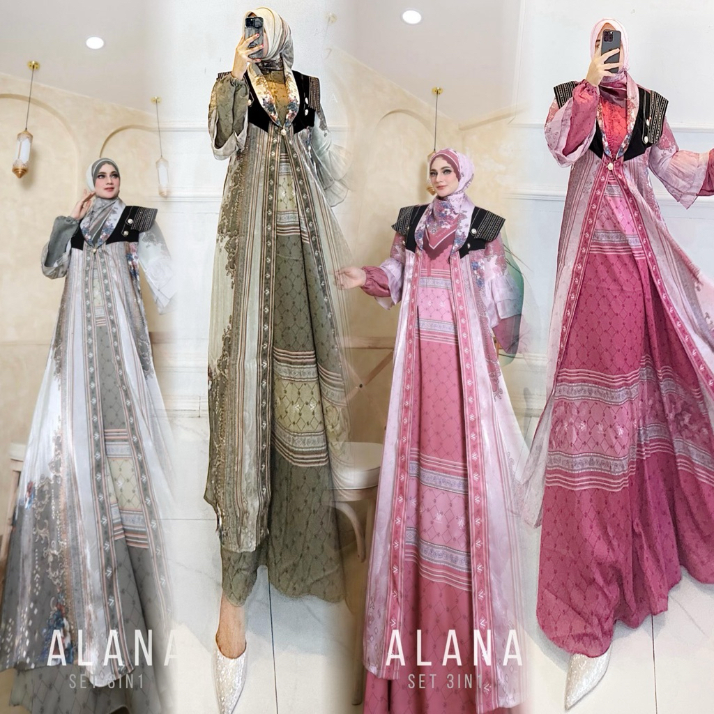 GAMIS DRESS SET HIJAB 7411 ORI BY TREVANA