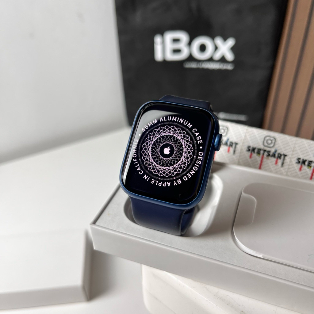 Apple Watch Series 7 45mm Blue iBox iwatch Battery Health 88%