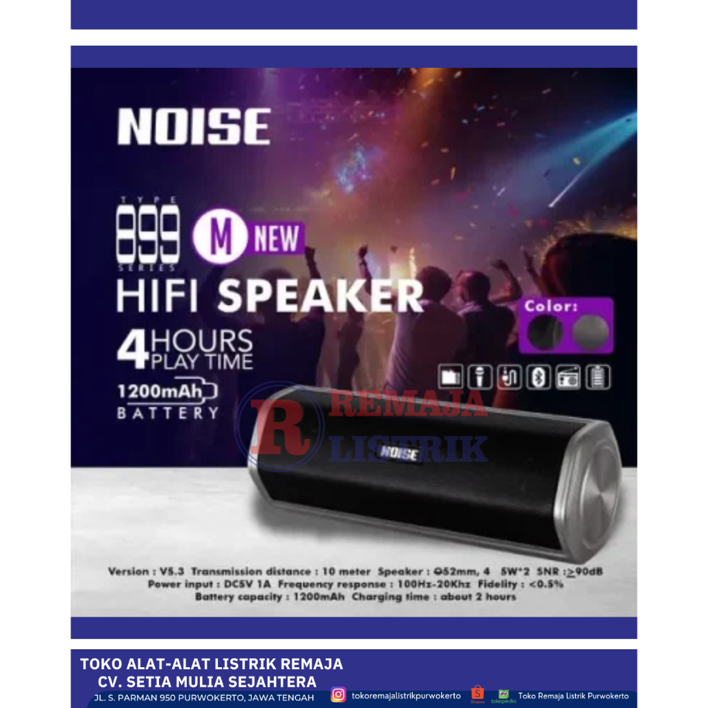 Speaker Portable Bloetooth FM Audio 899 M New NOISE