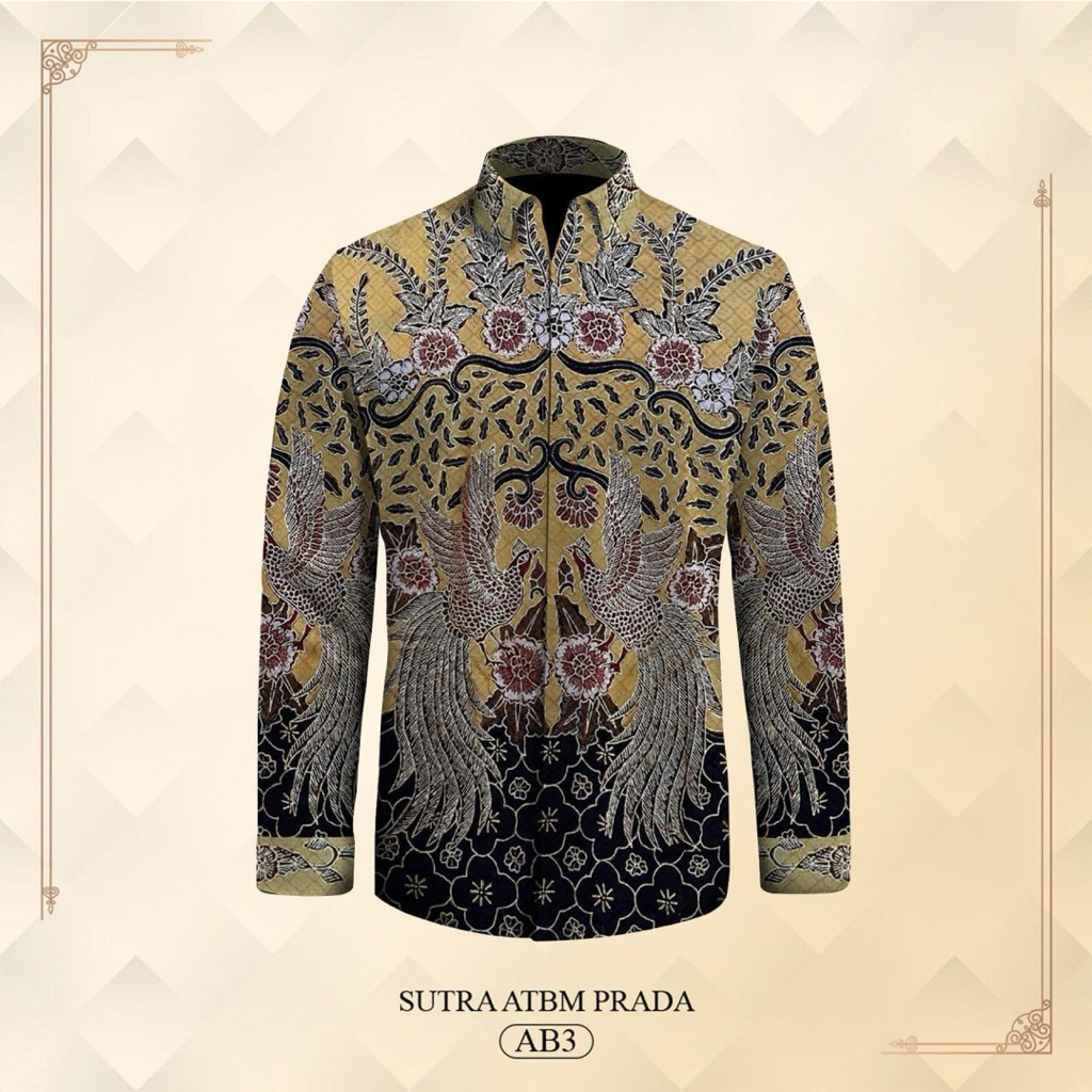 Kain Batik Tulis Sutra Prada Premium Pola Kemeja - RR015
