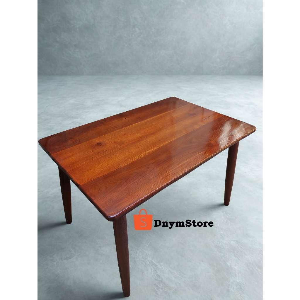 Meja Makan Scandinavian Kayu Jati | Meja Cafe Kayu Jati Size 120x80cm