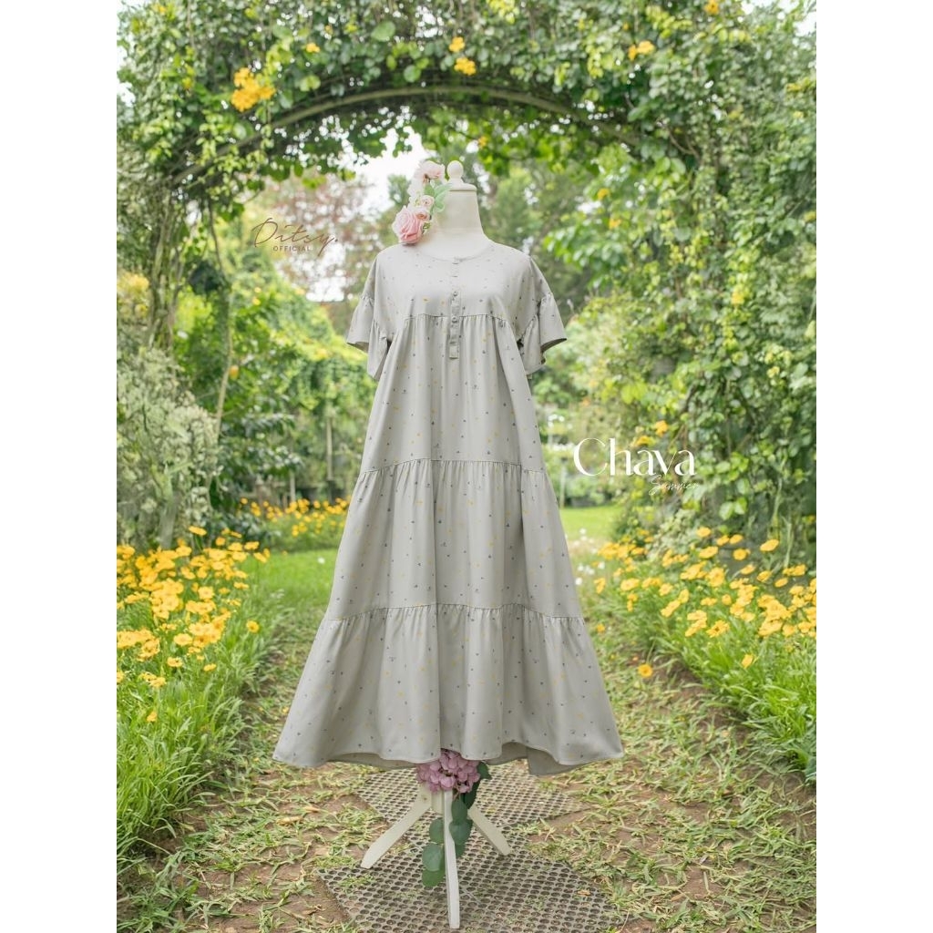 Ditsy sleepwear summer vintage Nightdress Sleevelees S M L XL XXL edisi bulan Desember 2025