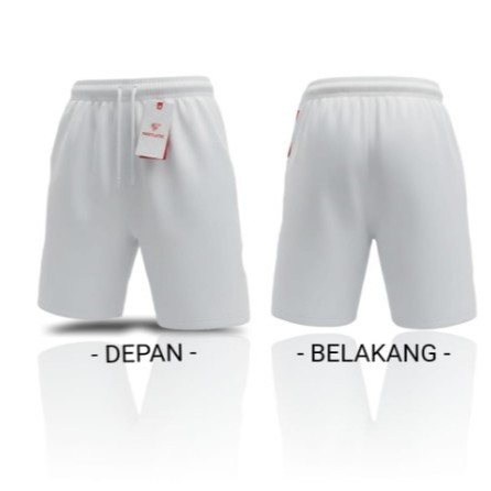 Celana Pendek Olahraga Cowok Pria Gym Running Fitness Putih Polos Tes Akademi Polisi Tentara TNI POL