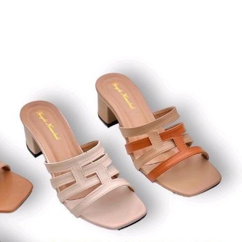 Sandal selop hak wanita 5cm sandal kondangan