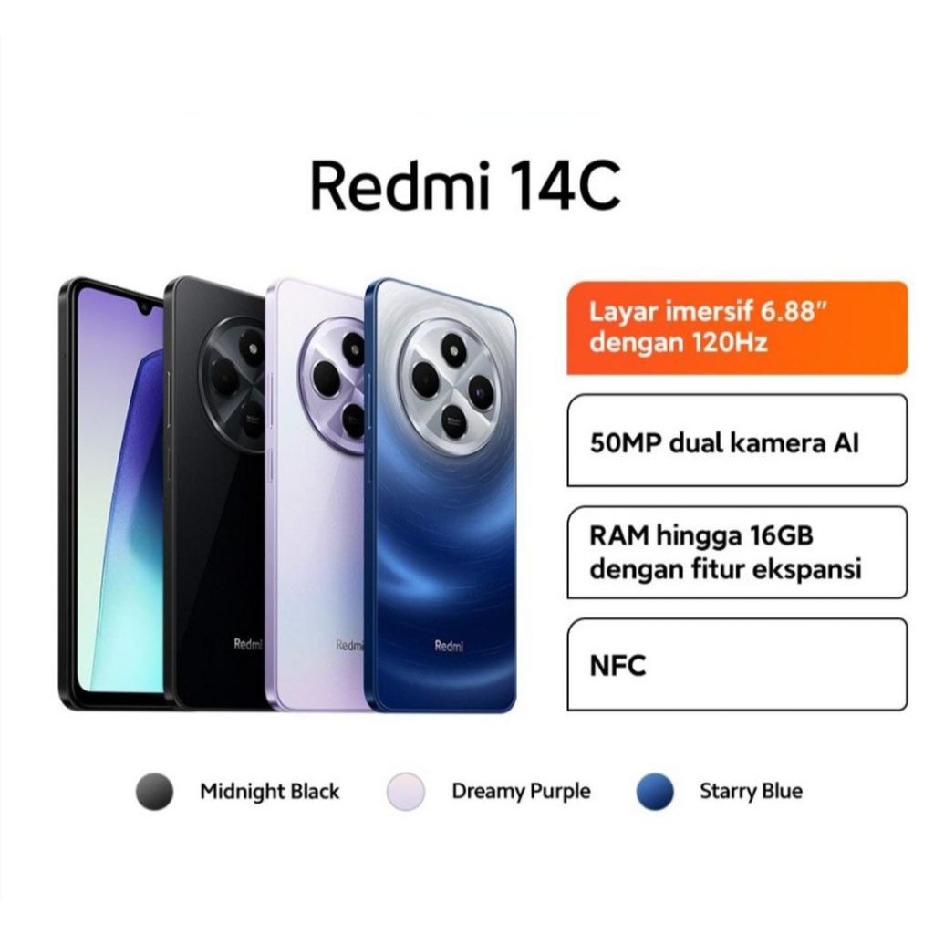 HP XIAOMI REDMI 14C 8/256 GB - XIAOMI MI 14C RAM 8GB ROM 256GB RESMI