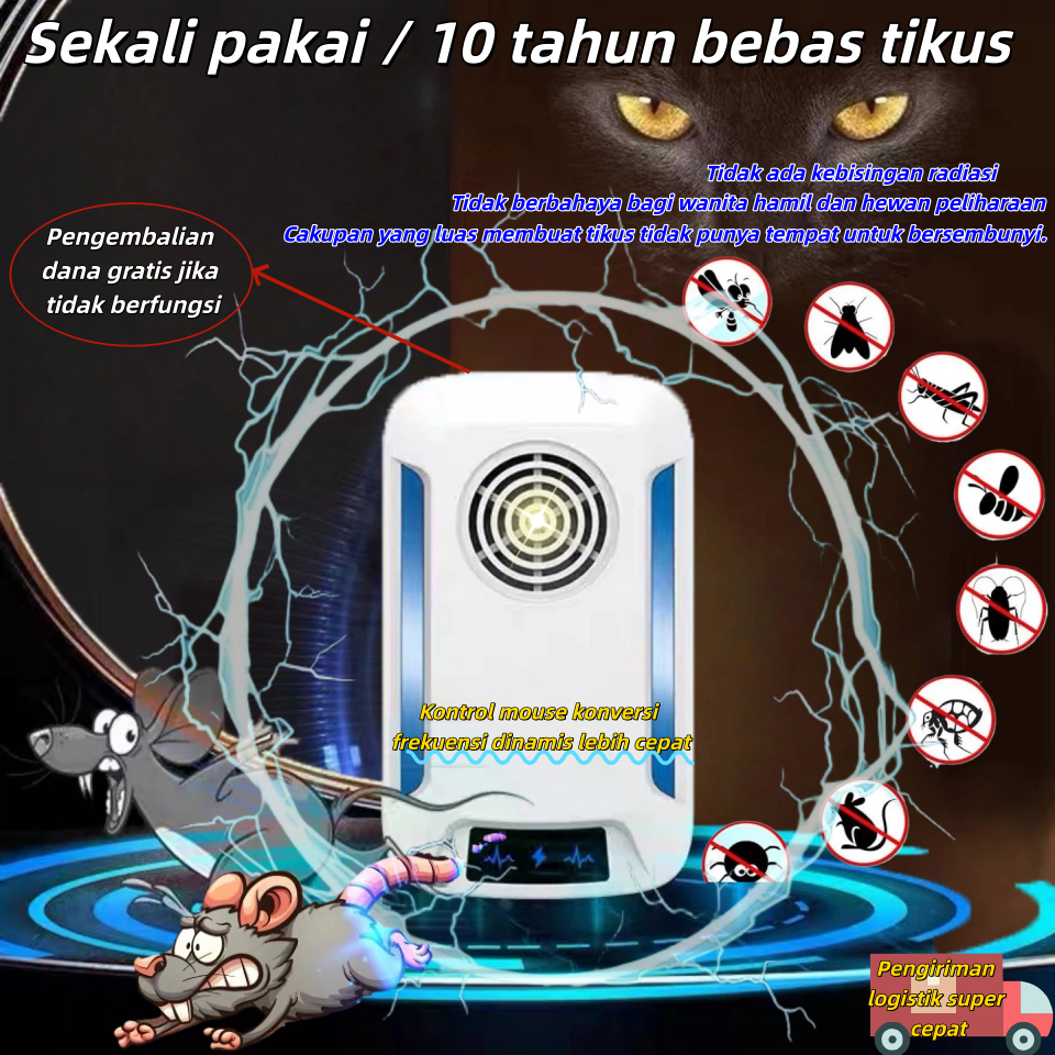 2026 New Pengusir Tikus Ultrasonik Pengusir Tikus Nyamuk Laba-laba Pengusir Hama Ultrasonik Anti Tik